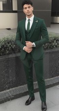 Modern Slim Fit Tailored Two Piece Suit with Sharp Luxury Formal Styling Art
