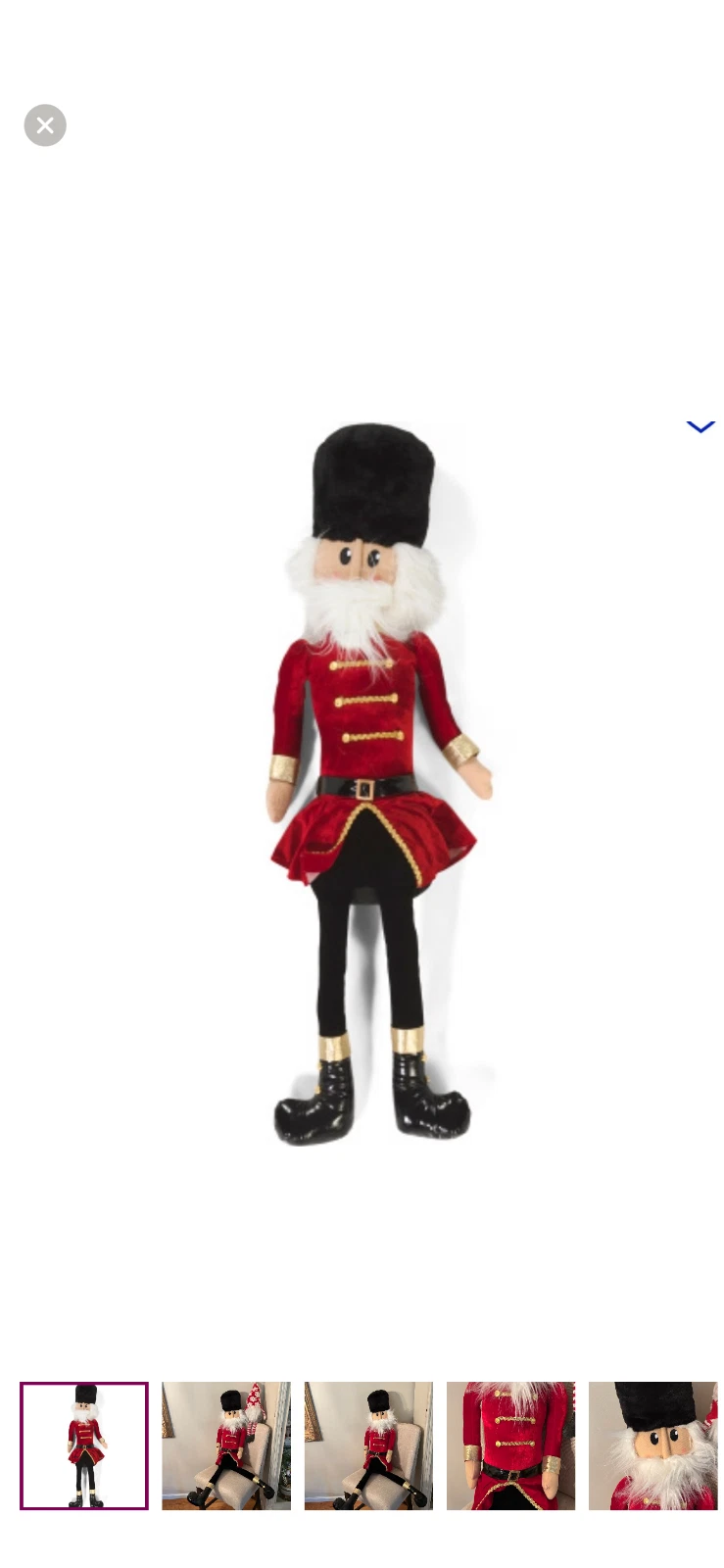 34th and Pine Oversized Captain Nutcracker Plush in Red snd Black Outfit