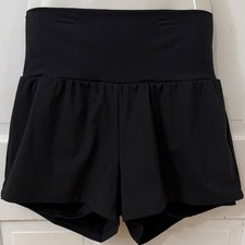 Halara Black M SoftlyZero Airy Super High Waisted 2 in 1 Cool Touch Yoga Shorts