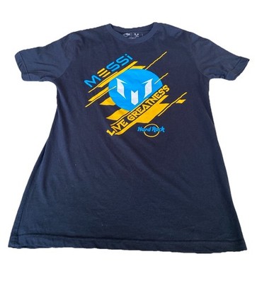 Hard Rock X Lionel Messi Shirt Mens Med Blue Soccer Live Greatness #10 NEW
