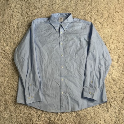 Brooks Brothers Shirt Mens XL Blue Check Cotton The Original Polo Regent Preppy