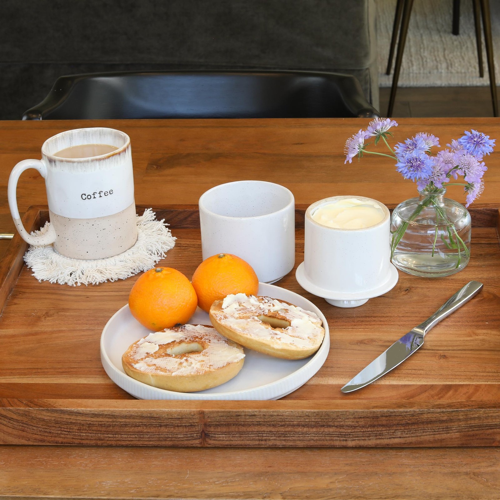 Beautiful Ceramic Butter Crock For Kitchen Countertop â€“ Premium Container w...