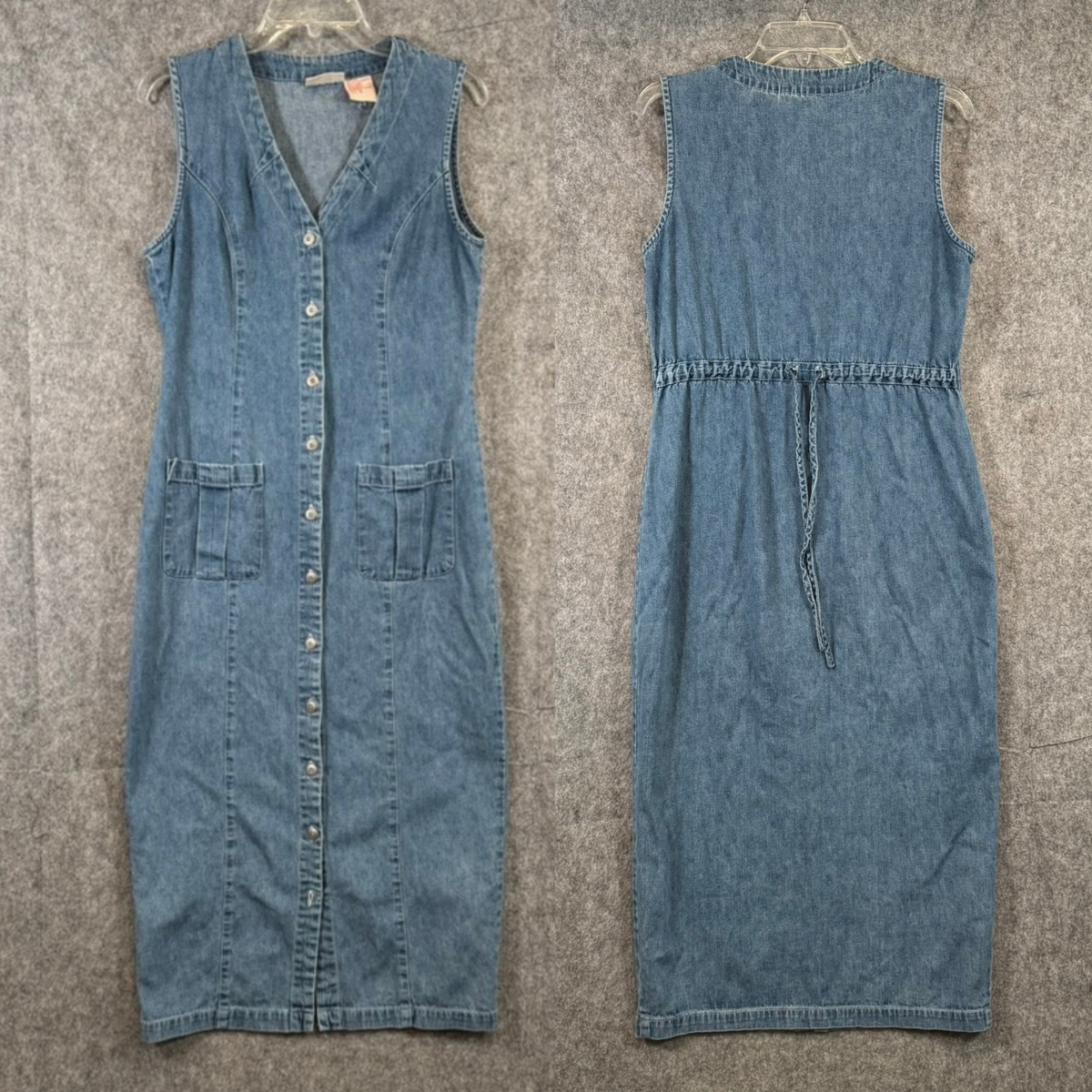 Vtg 90s Denim Vest Dress Maxi Midi Sz 10 Button Up Cowgirl Grunge V-Neck | eBay Vtg 90s Denim Vest Dress Maxi Midi Sz 10 Button Up Cowgirl Grunge V-Neck | eBay