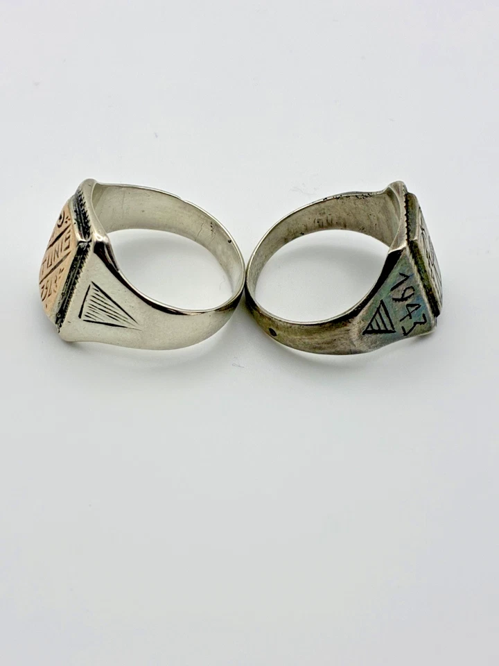 WWII Africa Trench Art Coin Silver Rings 1943 Tunis / Tunisia Campaign - Image 4 of 4