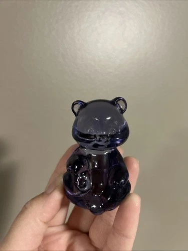 Fenton Glass Bear RARE AMETHYST PURPLE Violet 2 3/4" Sitting Seated Figurine