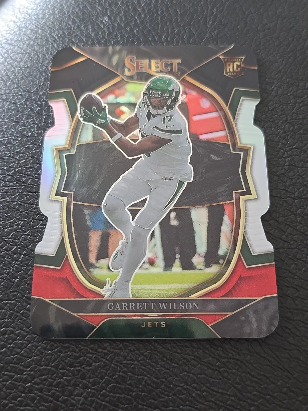 GARRETT WILSON 2022 Panini Select Black and Red Die-Cut Prizm #88 Jets RC Rookie