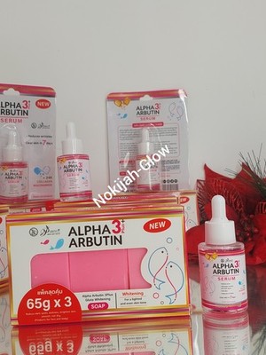  Alpha Arbutin 3plus Gluta UV-Schutz 65g x 3 Stück + Serum Whitening Skin