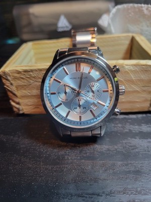 Mini Focus 42mm Ice Blue Dial Waterproof Wristwatch Men's