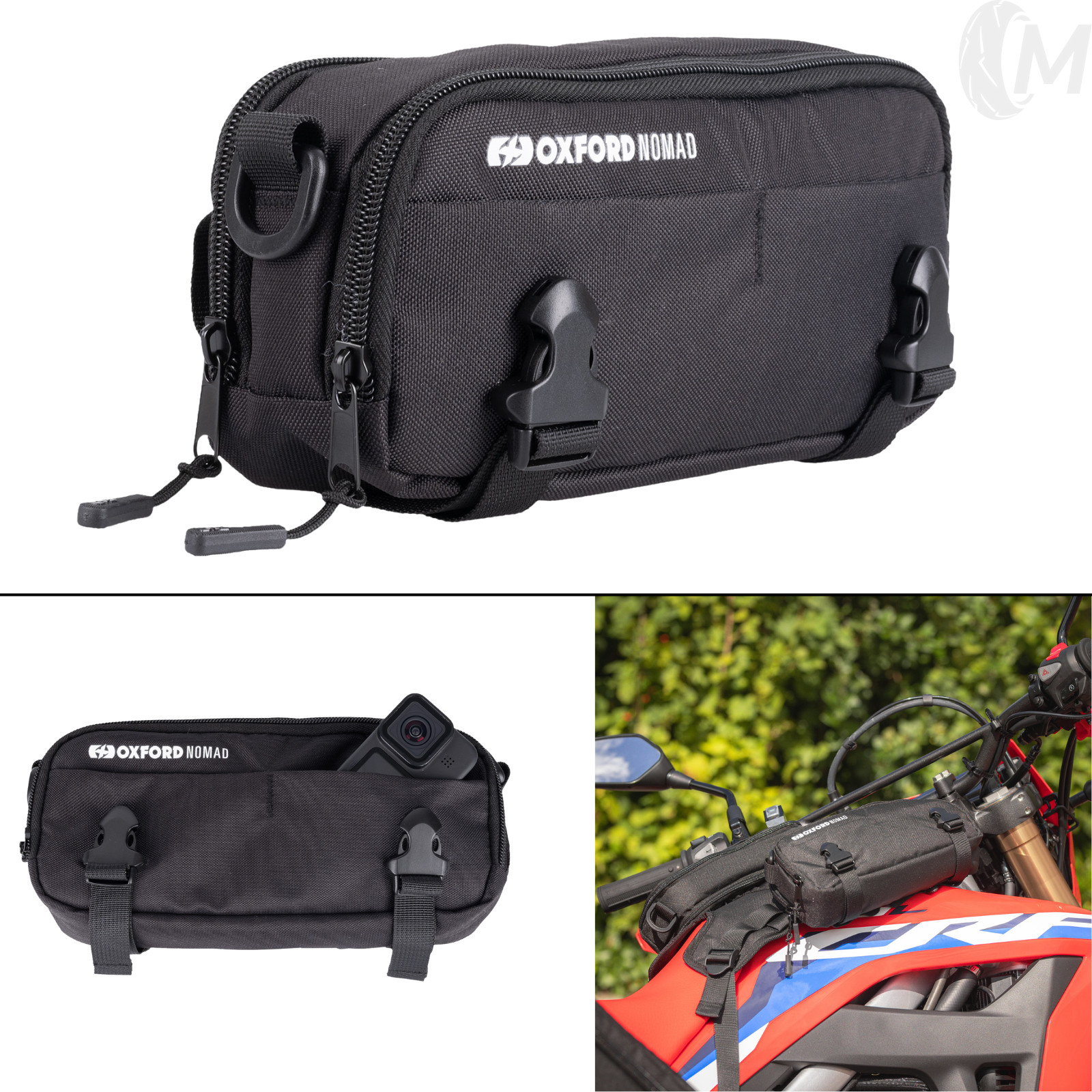 Oxford Nomad Motorcycle 2L Storage Pack WATERPROOF Utility Pack 4 Pocket Luggage