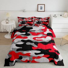 Twin Size Camouflage Comforter Set 3Pcs Bedding Set for Boys Girls Teens 1 Co...