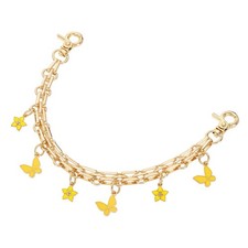 1Pcs 10" Flower Butterfly Pendant Handbag Chain Strap, Yellow