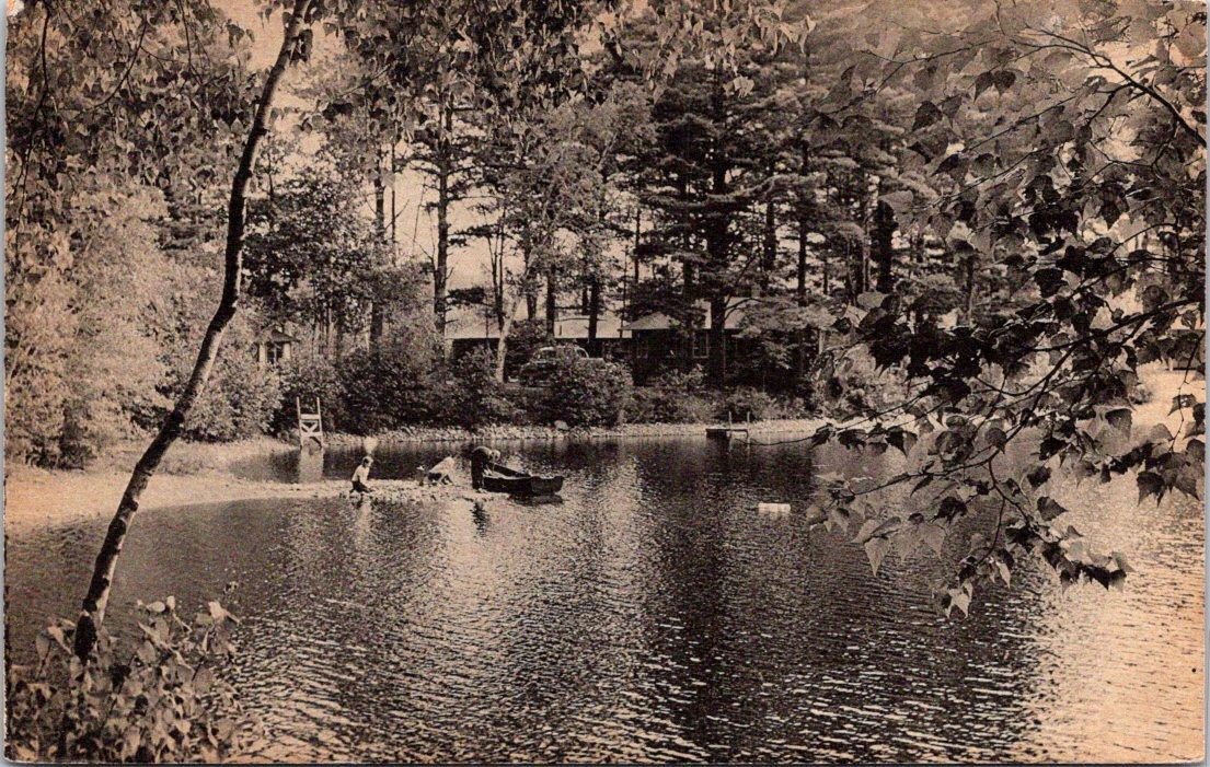 1951, Aimhi Lodge, NORTH WINDHAM, Maine Postcard - H.J. Burrowes