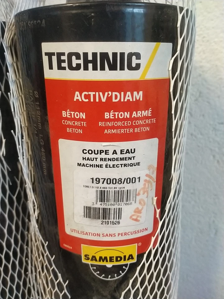 Forêt Diamant Carotteuse Diamètre 112 Mm Longueur 45 Cm Technic Activ'diam - Photo 2/4