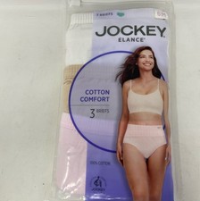 Jockey Women s Elance Brief 100 Cotton 3-Pack - Ivory/Light/Pink Shadow Size 6