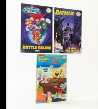 3 Ready to Read Books Lvl 1 DC Super Friends, Lvl 2 Batman/SpongeBob SquarePants