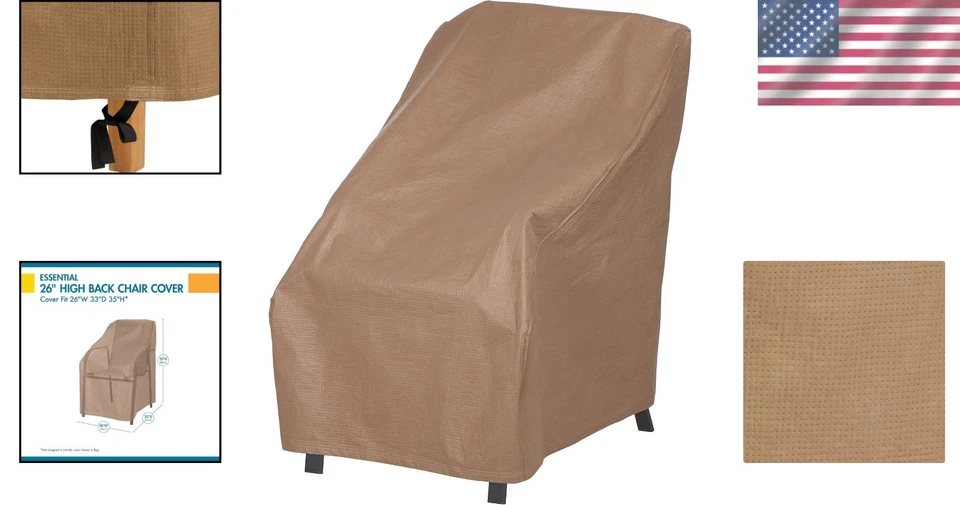Elegant Water-Resistant 26" High Back Patio Chair Cover – Stylish Protection - Image 2 of 4