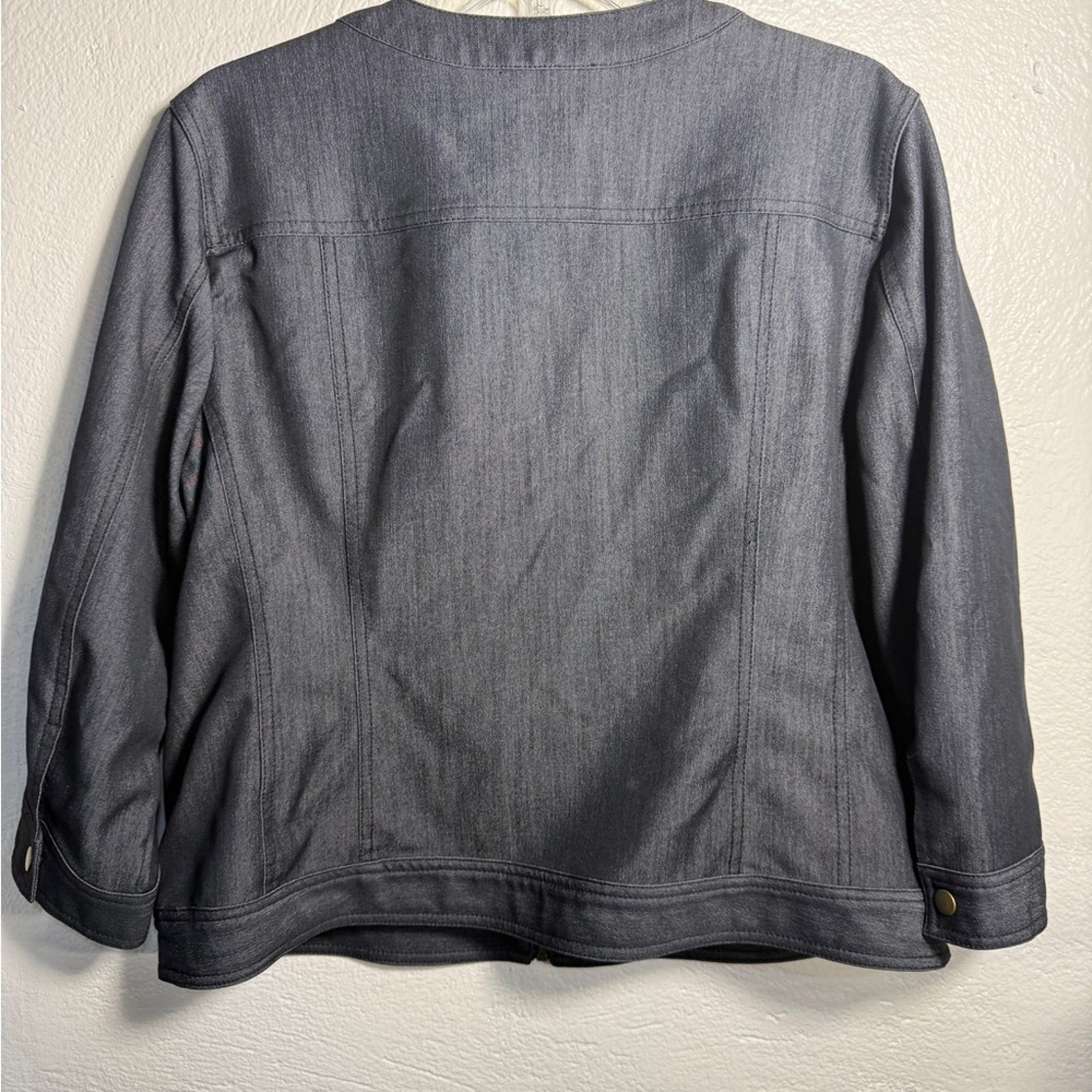 Ruby Rd. Embellished Zip Front Jacket Charcoal De… - image 6