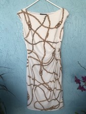 Ralph Lauren dress white with gold chain Sz 2