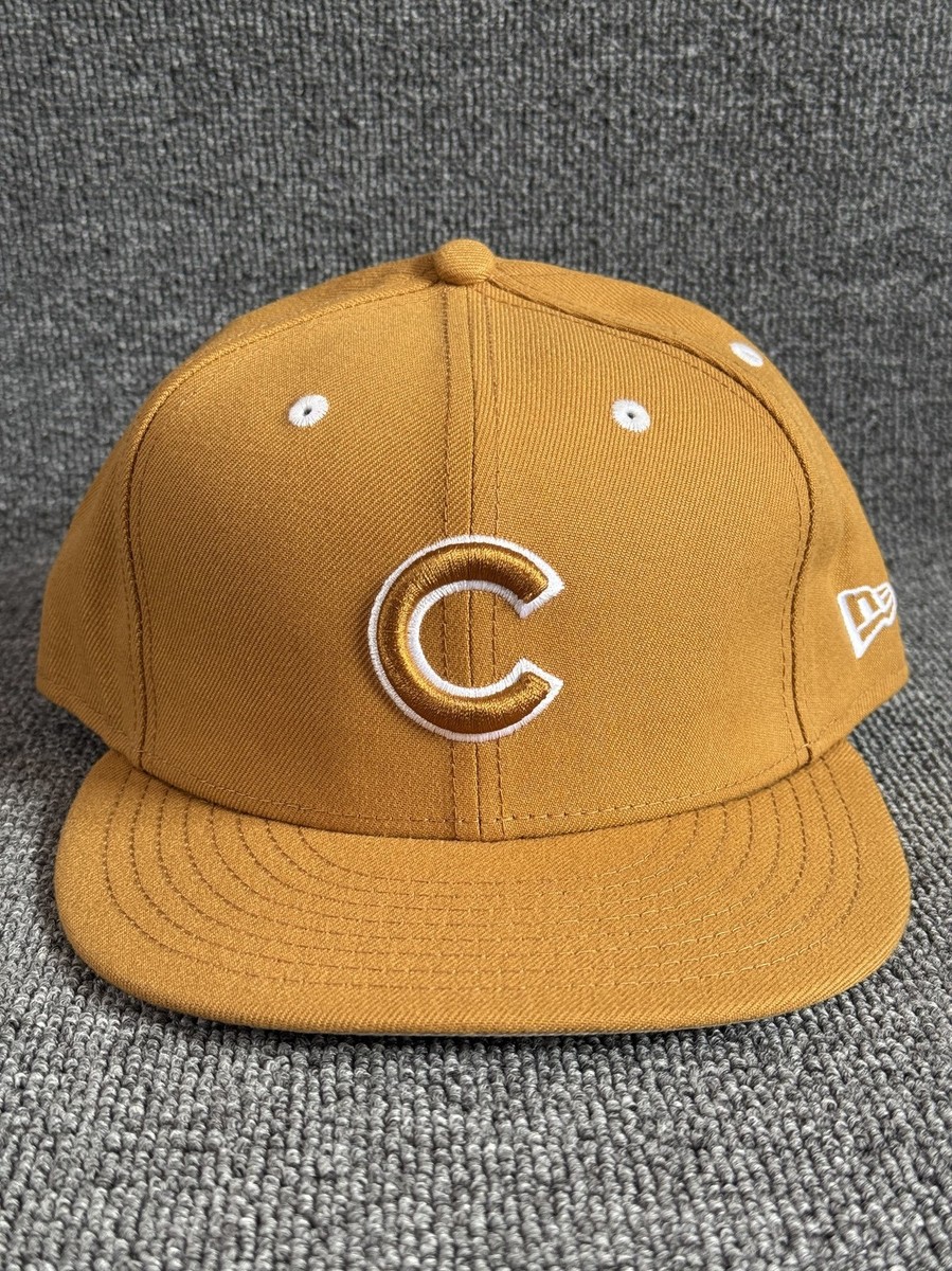 New Era 59FIFTY Chicago Cubs Fitted Hat Mustard Gold Size 7 5/8