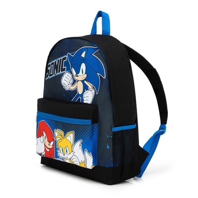 Sonic The Hedgehog Jungen Rucksack, Kinder Schultasche, blau schwarz Gaming Rucksack