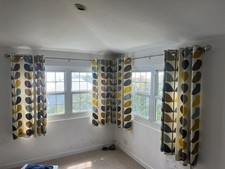 Orla Kiely multi colour stem eyelet curtains. Drop 137cm. width 168cm. 2 pairs.