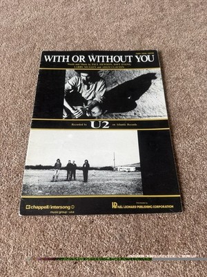 With Or Without You Sheet Music U2 Piano Vocal Guitar 1987