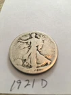 1921 d walking liberty half dollar