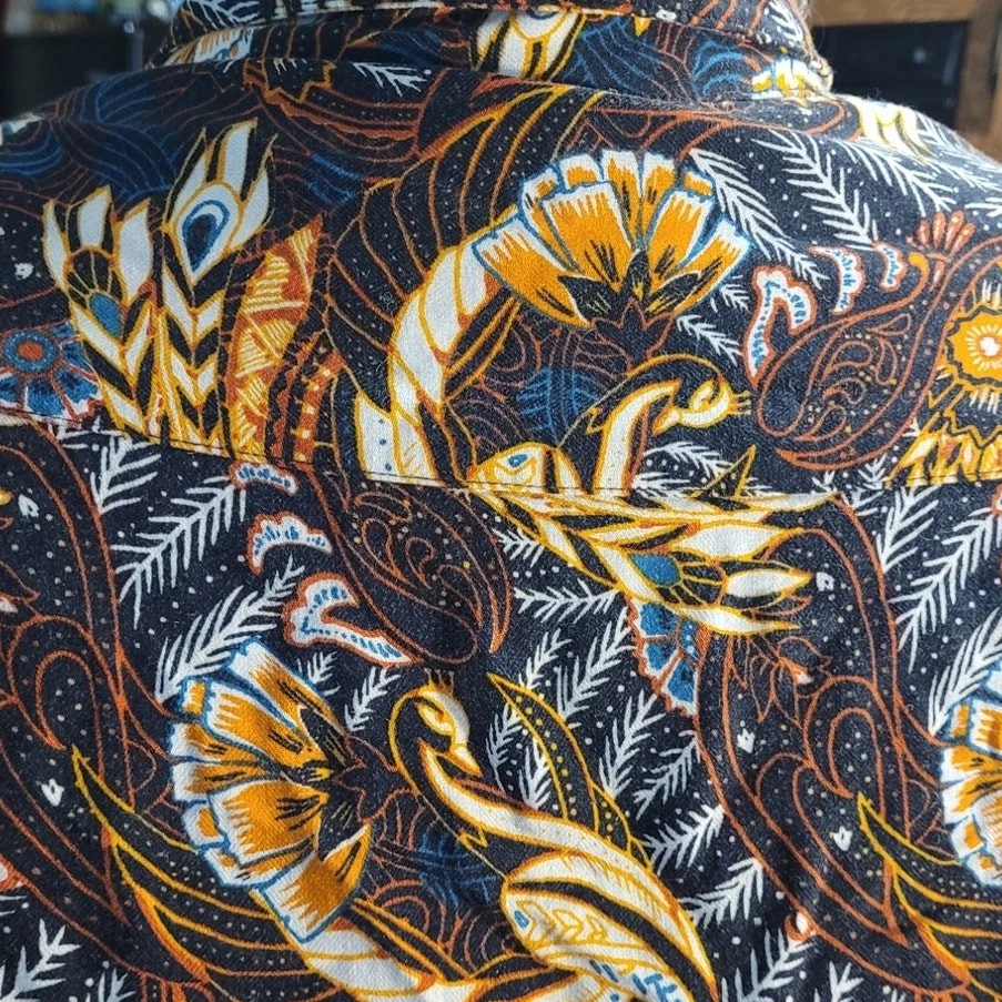 Tasso Elba Zeluha Bird Graphic Shirt Mens XXL Silk Rayon Beachy Dadcore Heritage - Image 3 of 4