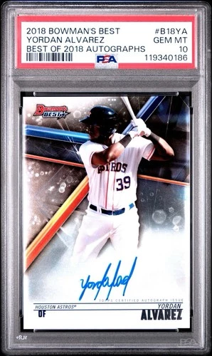 2018 Bowman's Best Yordan Alvarez Best of 2018 Autographs #B18-YA PSA 10 Auto RC