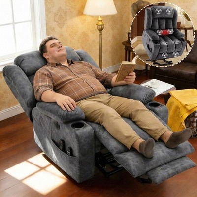 Oversize Dual Motor Power Lift Chair for Big Tall Elderly with Extended Footrest