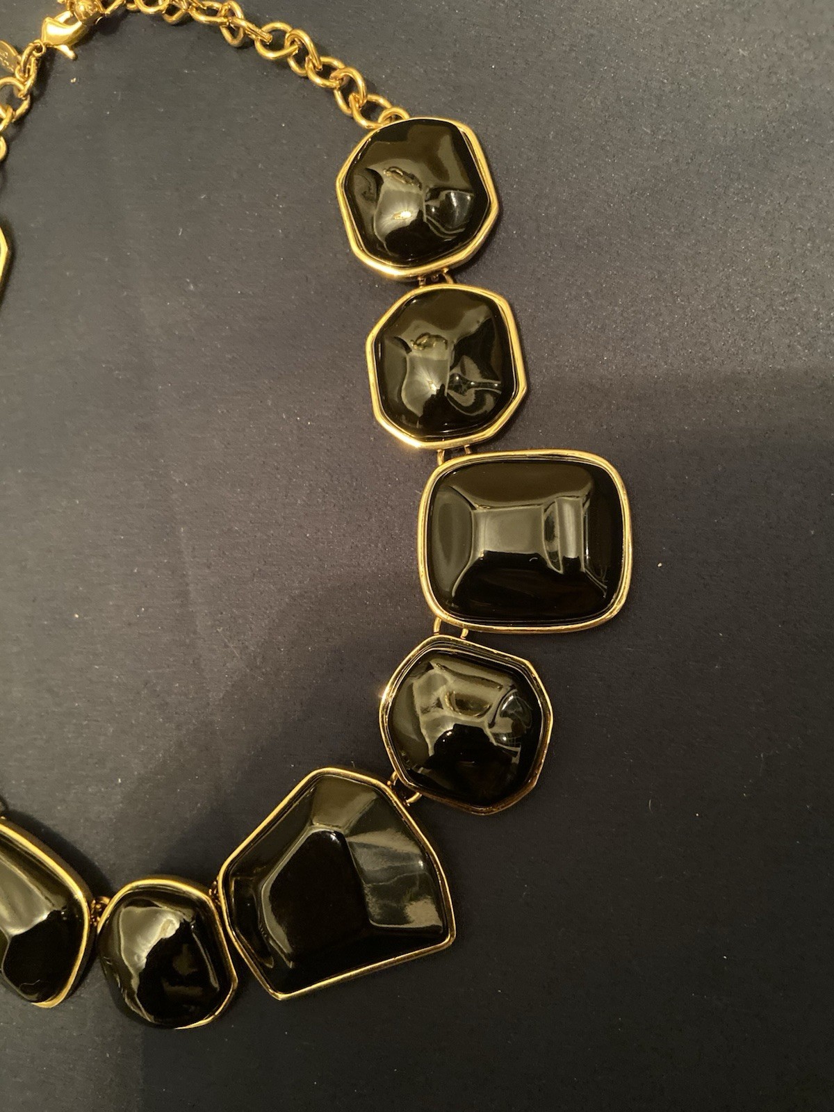 KJL Vintage Kenneth Jay Lane Necklace Chunky Blac… - image 2