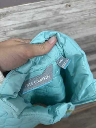 Free Country Womens Vest Size Medium Full Zip Aqua Blue Hiking Puffer New Casual - Picture 12 of 13