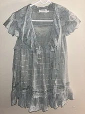 Zimmermann Women's Short Dress Light Blue 100% SILK  Size 0 Excellent Condition