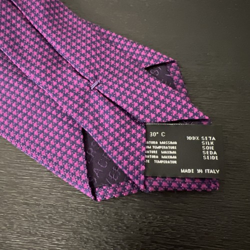 Versace Purple/Navy Silk Mens Dress Tie Black Label - Picture 3 of 9