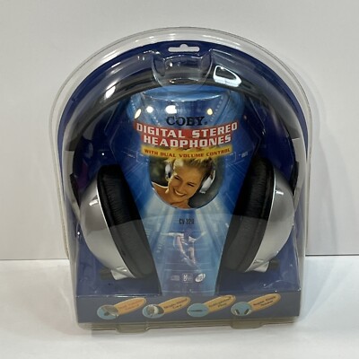 Colby CV320 Digital Stereo Audio Headphones Dual Volume Control New Old Stock