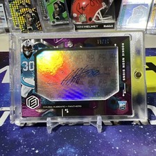 2021 Elements Chuba Hubbard Rookie Neon Signs Purple Rookie Auto RC # /25