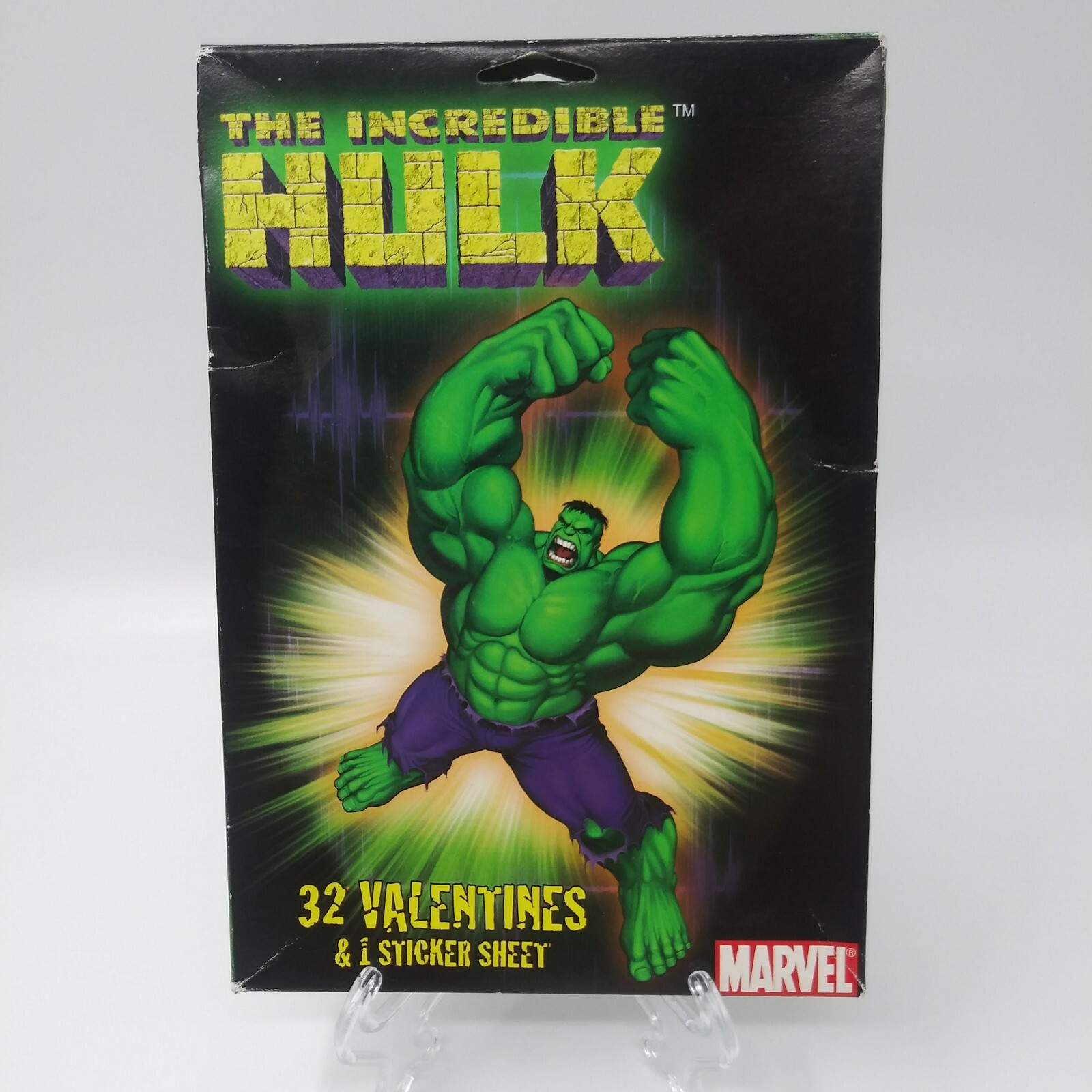 MARVEL Vintage INCREDIBLE HULK CARTOON VALENTINES 2004 Factory Sealed Box  of 32 | eBay