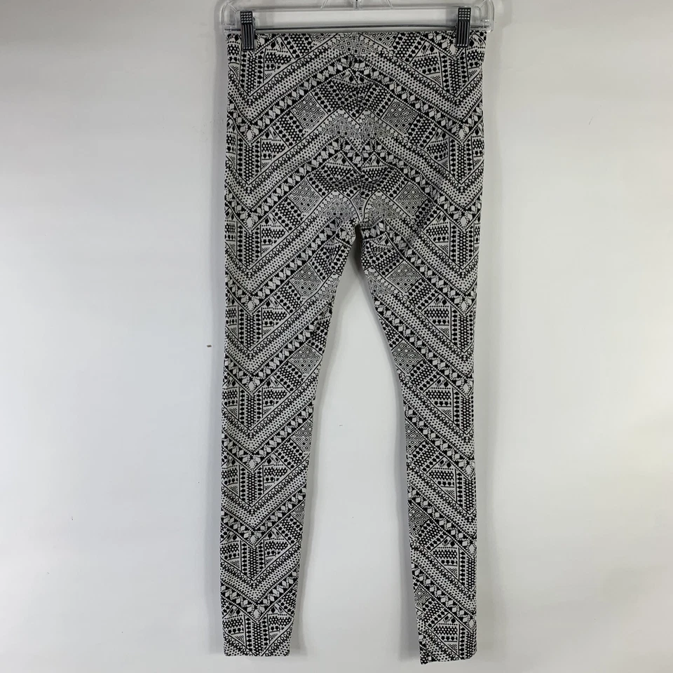 Hollister Pantalones Elásticos Pequeños Negro Blanco Tiro Medio Leggings Mezcla Algodón Foto 4 de 4