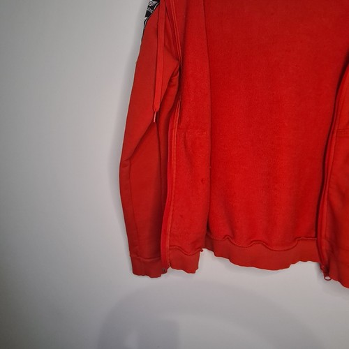 Adidas Kids Hoodie Orange 12 Long Sleeve Hood Full Zip Sleeve Logos Pouch Pocket - Picture 11 of 18