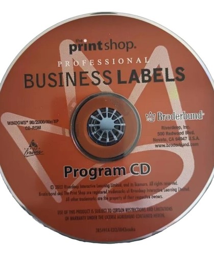 The Print Shop Professional Business Label Broderbund Program And Install CD - Picture 2 of 3