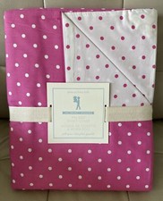 NWT Pottery Barn Kids 100 Organic Pin Dot Duvet Cover Full/Queen Pink