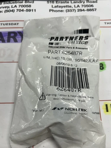 626487R LIM, 3/4 D, 1S, OR, 190/140, A, A, F