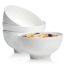 28 OZ SOUP BOWLS6INCH CERAMIC WHITE BOWLS SET OF 4 FOR KITCHENCEREAL BOWLS FOR S