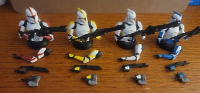 Gentle Giant Bust Ups Micro Bust SET of 4 Clone Troopers White Blue Yellow Red