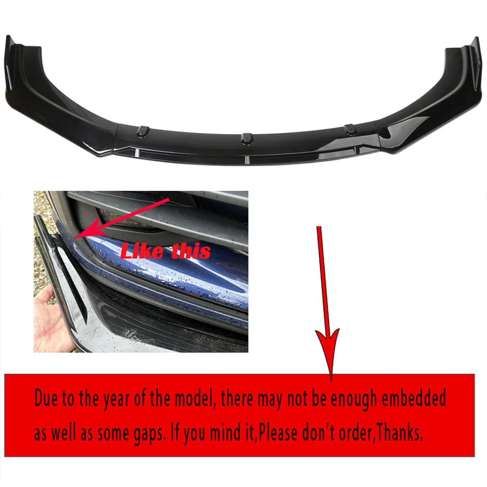 Gloss Black Lower Front Bumper Lip Spoiler Splitter For AUDI A4 B8.5 2013-2016 Foto 4 de 4
