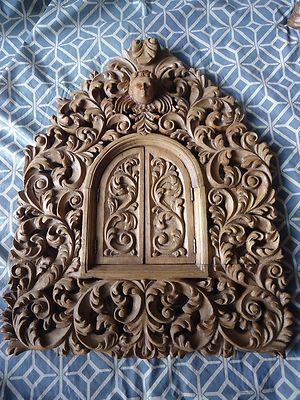Hand Carved wood Ornate Floral Baroque style Picture Mirror Frame