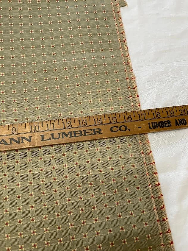 Woven Plaid Home Decor Fabric Textured Green Red 56" x 2 Yards - Image 4 of 4