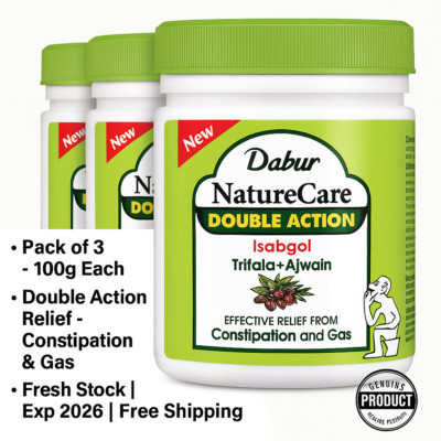 Dabur Isabgol Trifala Ajwain 100g x3 | Double Action Relief | Exp 2026