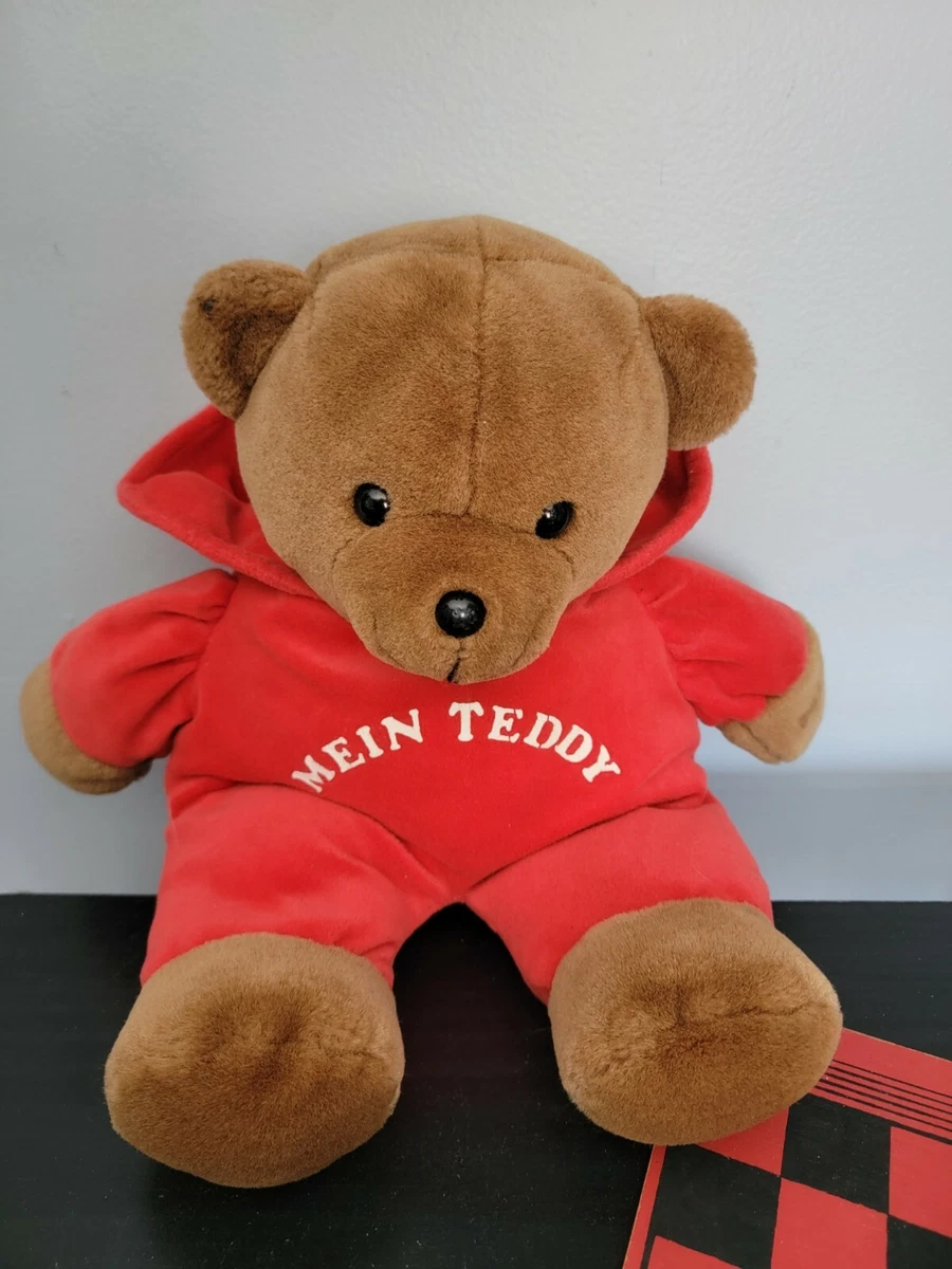Kuschelwuschel Plush Mein Teddy Bear German with red Hoodie with