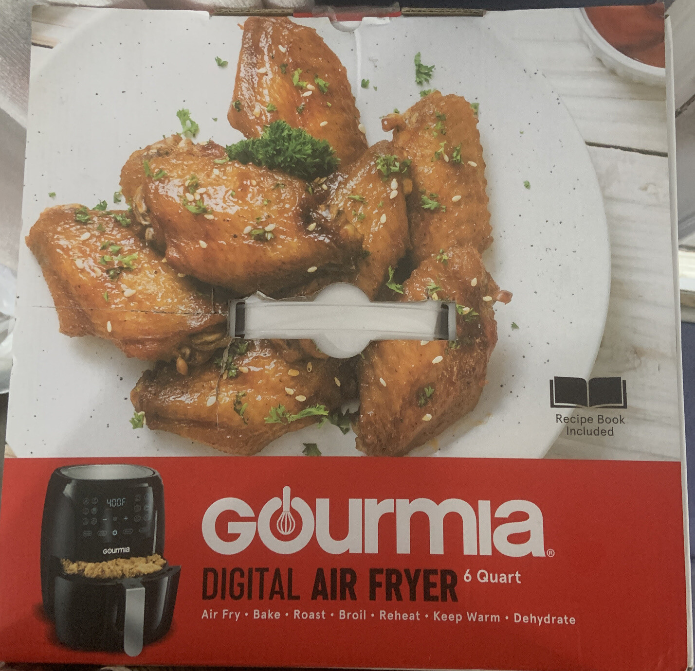 Gourmia 6Quart Digital Air Fryer with Guided Cooking, Easy Clean